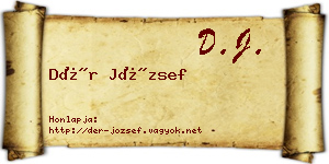 Dér József névjegykártya